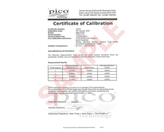 Calibration certificate for RTD loggers - PT. Sumber Instrumindo